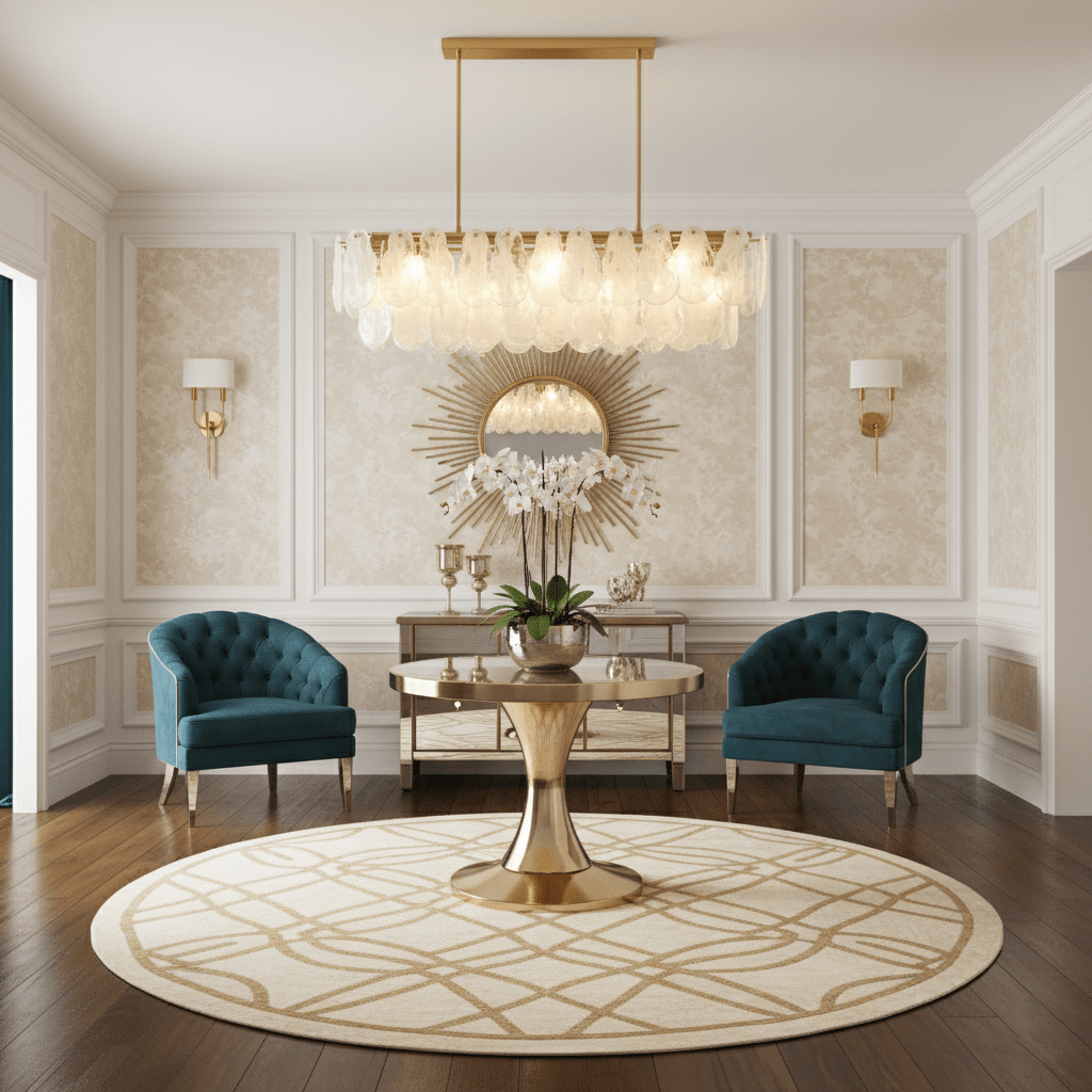 Modern Round Cloud Glass Chandelier with Adjustable Height & Soft Illu