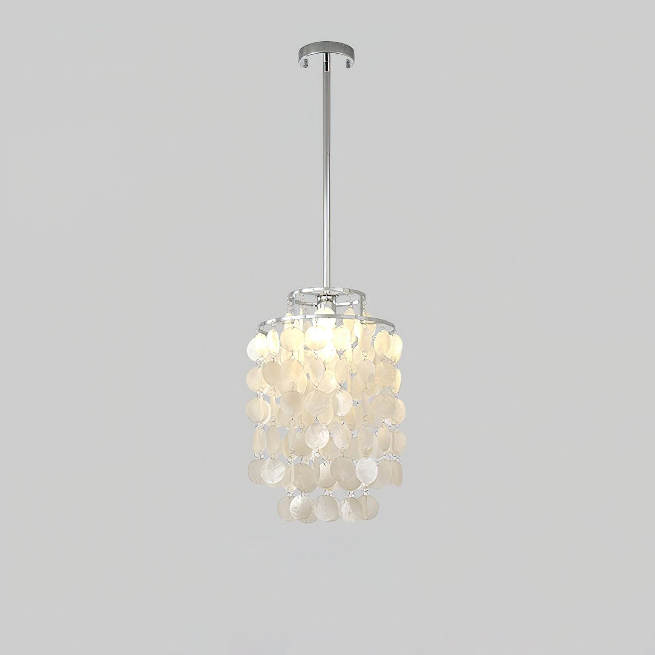Elegant Round Shell Chandelier with Adjustable Height and Soft Illumin