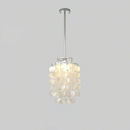 Elegant Round Shell Chandelier with Adjustable Height and Soft Illumin