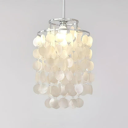 Elegant Round Shell Chandelier with Adjustable Height and Soft Illumin