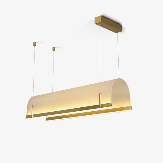Elegant Round Arched Chandelier with Adjustable Brightness & Metal Fra