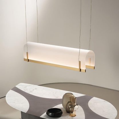Elegant Round Arched Chandelier with Adjustable Brightness & Metal Fra