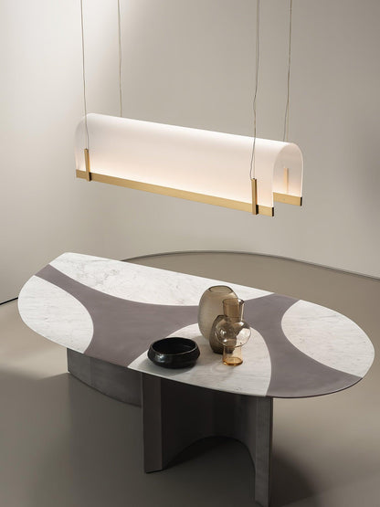 Elegant Round Arched Chandelier with Adjustable Brightness & Metal Fra