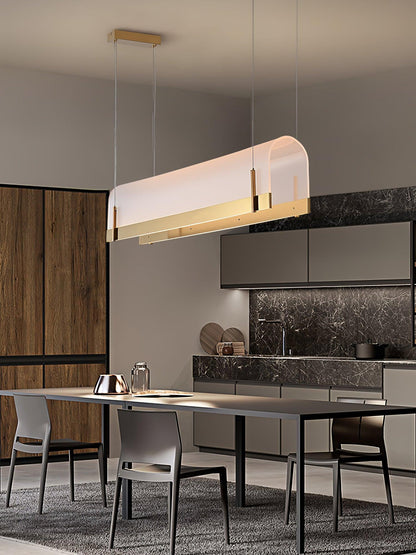 Elegant Round Arched Chandelier with Adjustable Brightness & Metal Fra