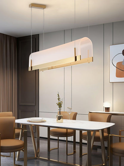 Elegant Round Arched Chandelier with Adjustable Brightness & Metal Fra