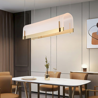 Elegant Round Arched Chandelier with Adjustable Brightness & Metal Fra