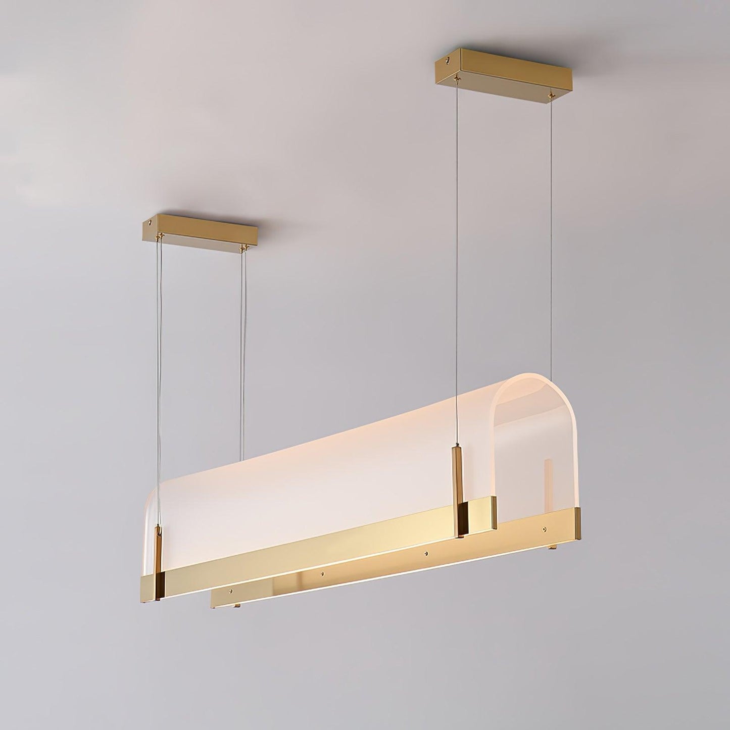 Elegant Round Arched Chandelier with Adjustable Brightness & Metal Fra