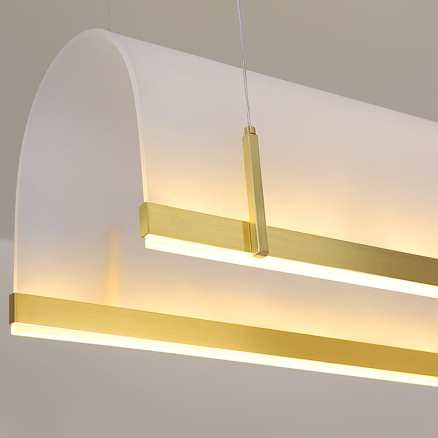 Elegant Round Arched Chandelier with Adjustable Brightness & Metal Fra