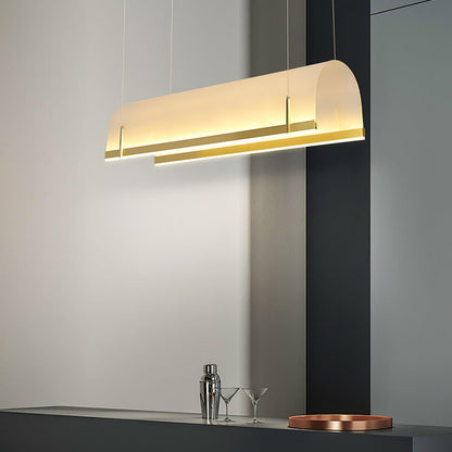 Elegant Round Arched Chandelier with Adjustable Brightness & Metal Fra