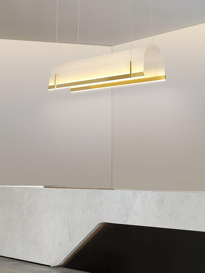 Elegant Round Arched Chandelier with Adjustable Brightness & Metal Fra