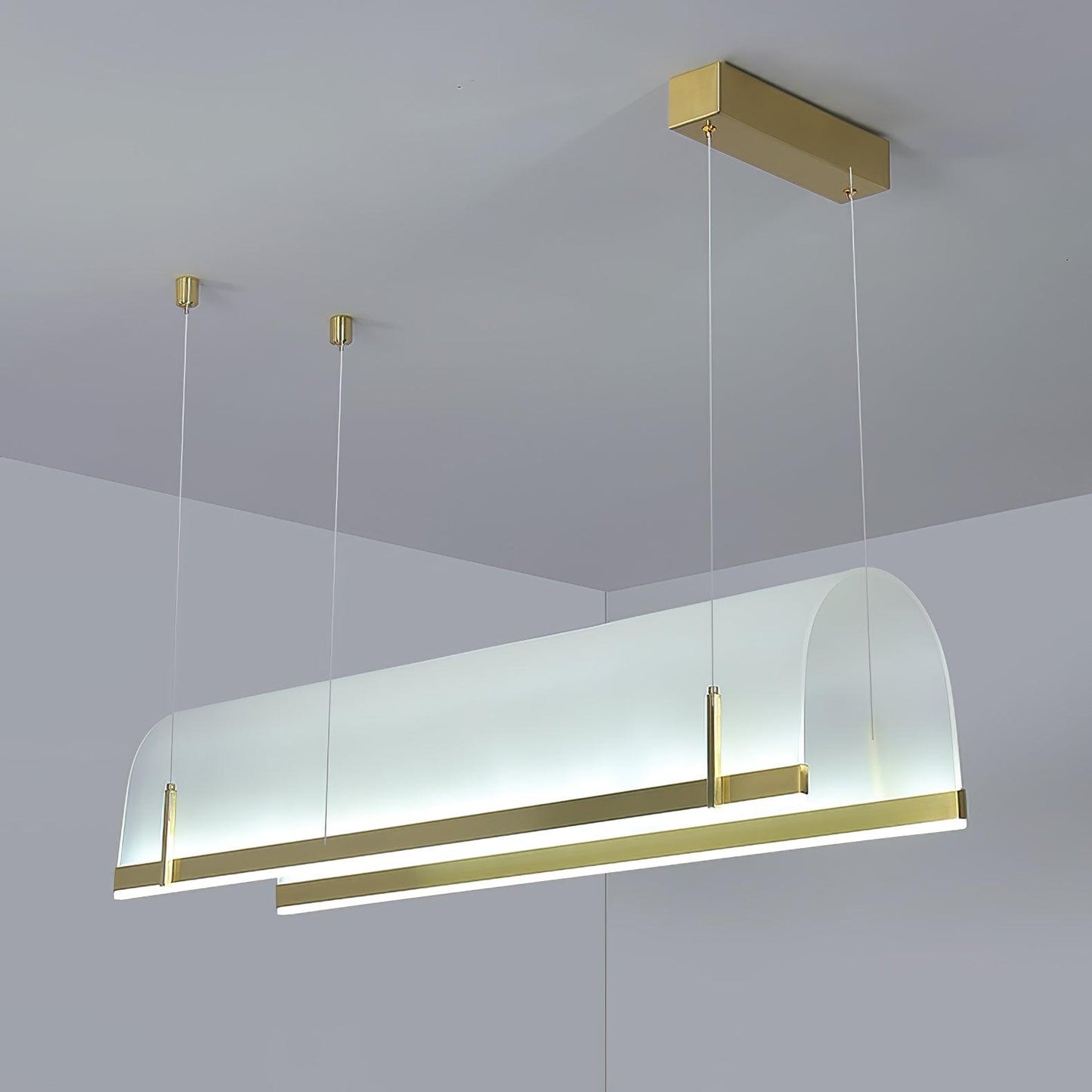 Elegant Round Arched Chandelier with Adjustable Brightness & Metal Fra