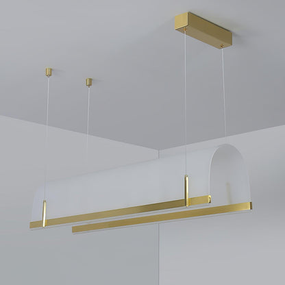 Elegant Round Arched Chandelier with Adjustable Brightness & Metal Fra