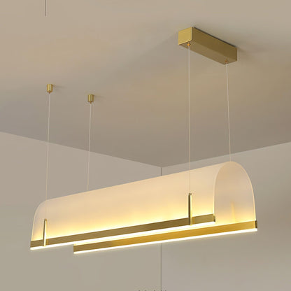 Elegant Round Arched Chandelier with Adjustable Brightness & Metal Fra