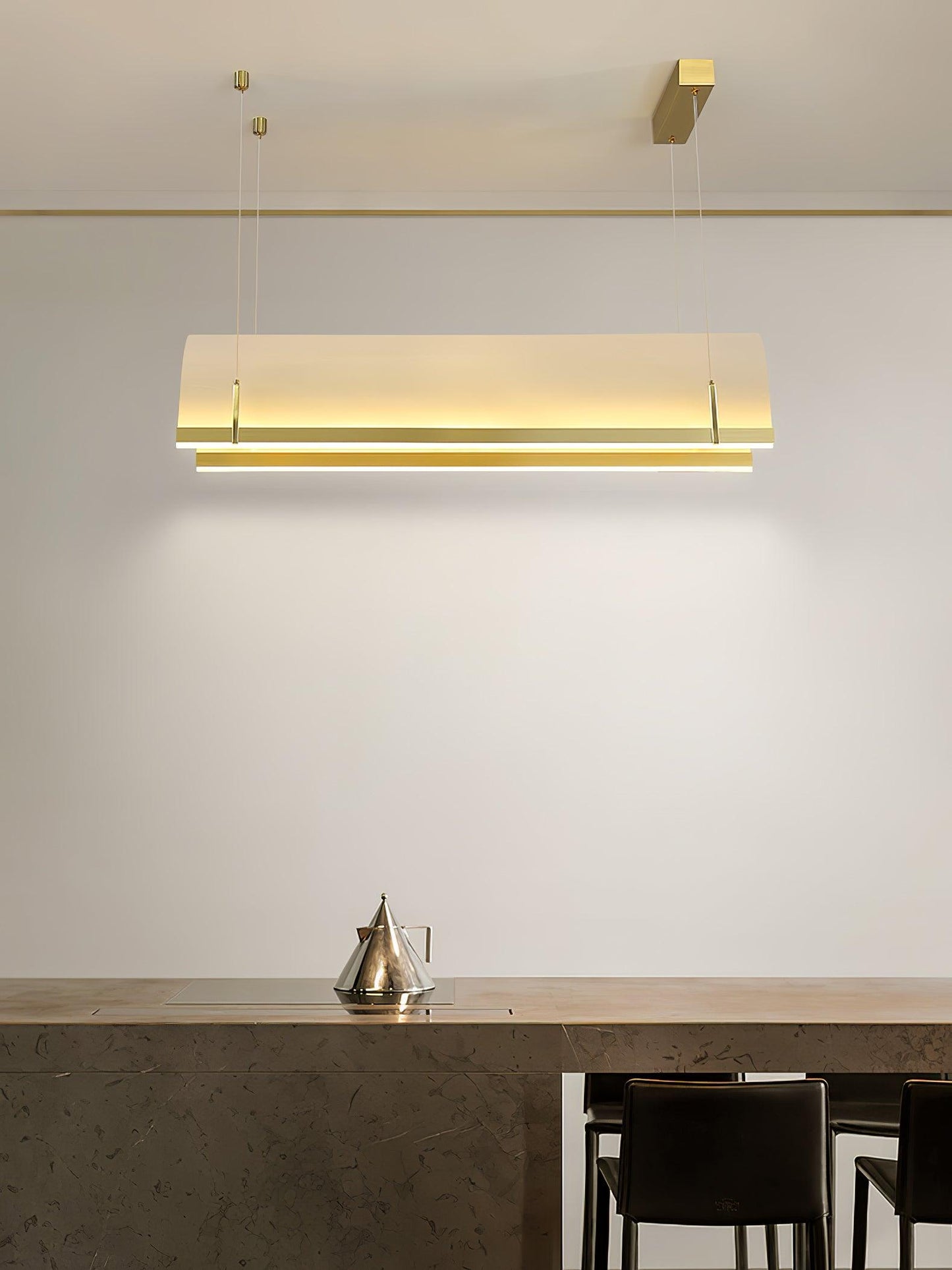 Elegant Round Arched Chandelier with Adjustable Brightness & Metal Fra