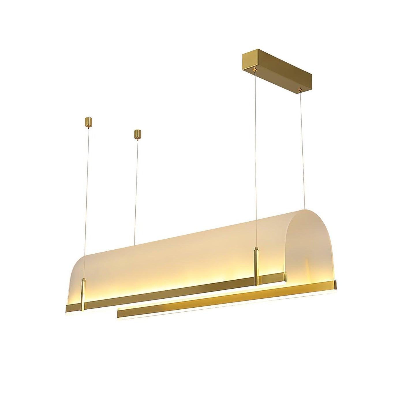 Elegant Round Arched Chandelier with Adjustable Brightness & Metal Fra
