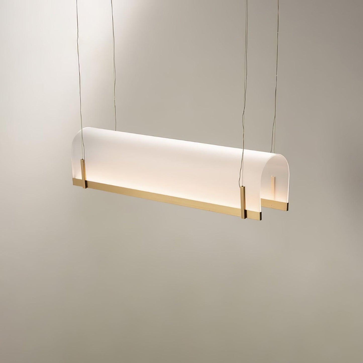 Elegant Round Arched Chandelier with Adjustable Brightness & Metal Fra