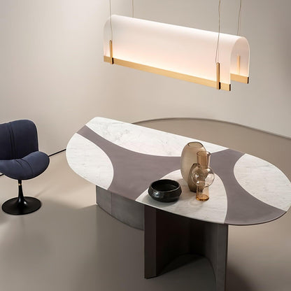 Elegant Round Arched Chandelier with Adjustable Brightness & Metal Fra