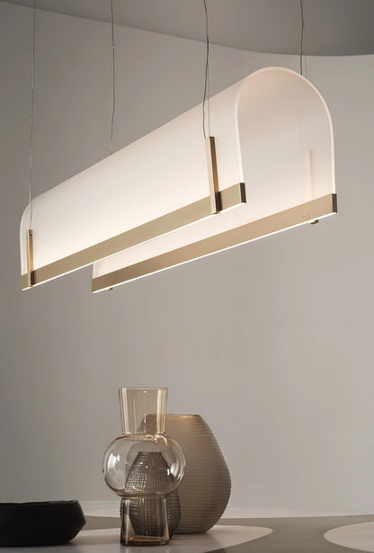 Elegant Round Arched Chandelier with Adjustable Brightness & Metal Fra