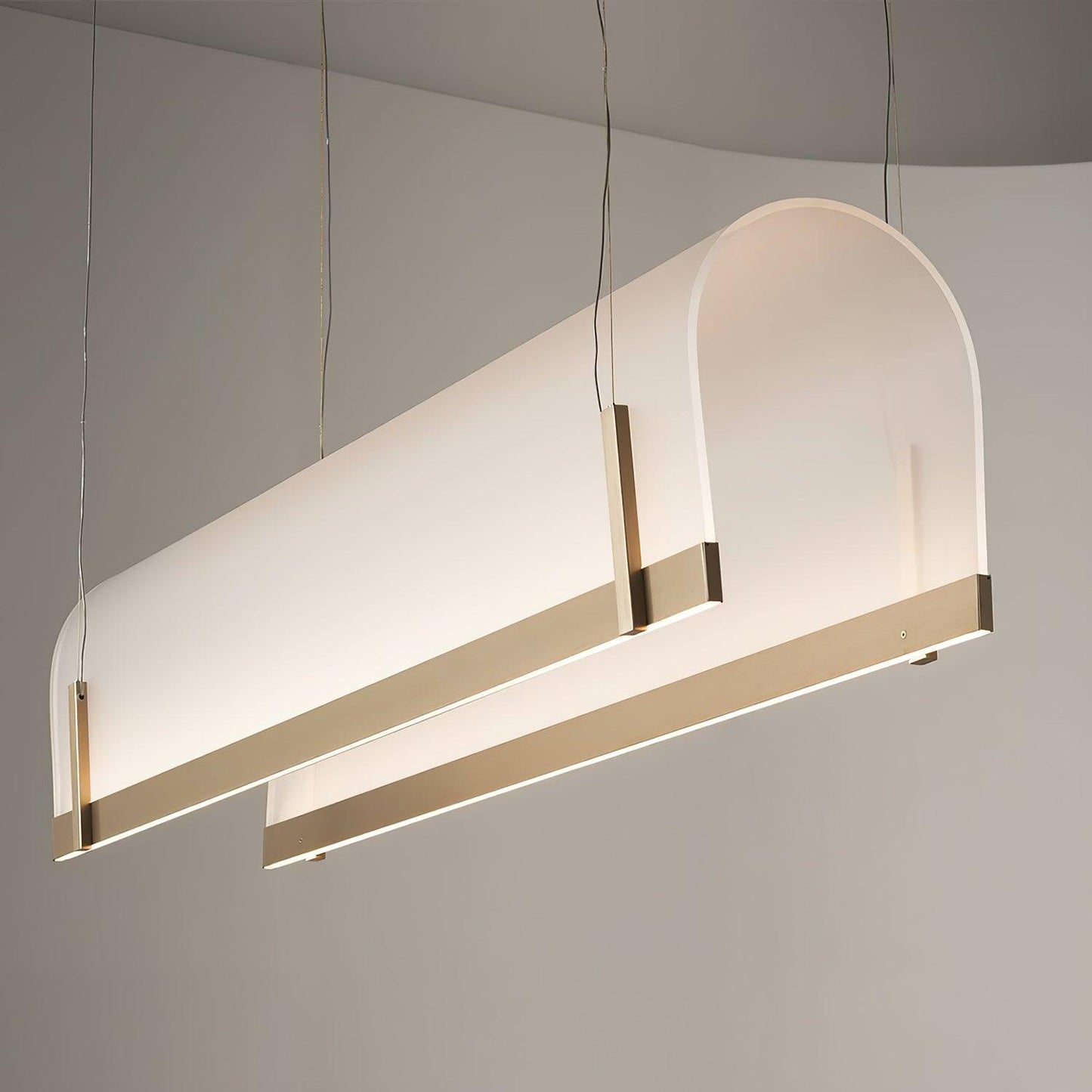 Elegant Round Arched Chandelier with Adjustable Brightness & Metal Fra