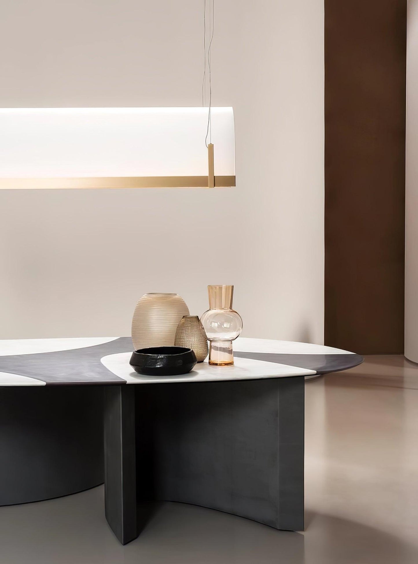 Elegant Round Arched Chandelier with Adjustable Brightness & Metal Fra