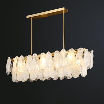 Modern Round Cloud Glass Chandelier with Adjustable Height & Soft Illu
