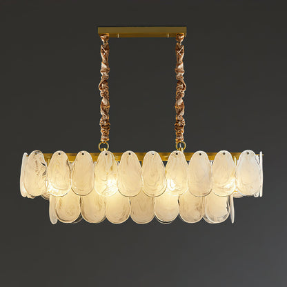 Modern Round Cloud Glass Chandelier with Adjustable Height & Soft Illu