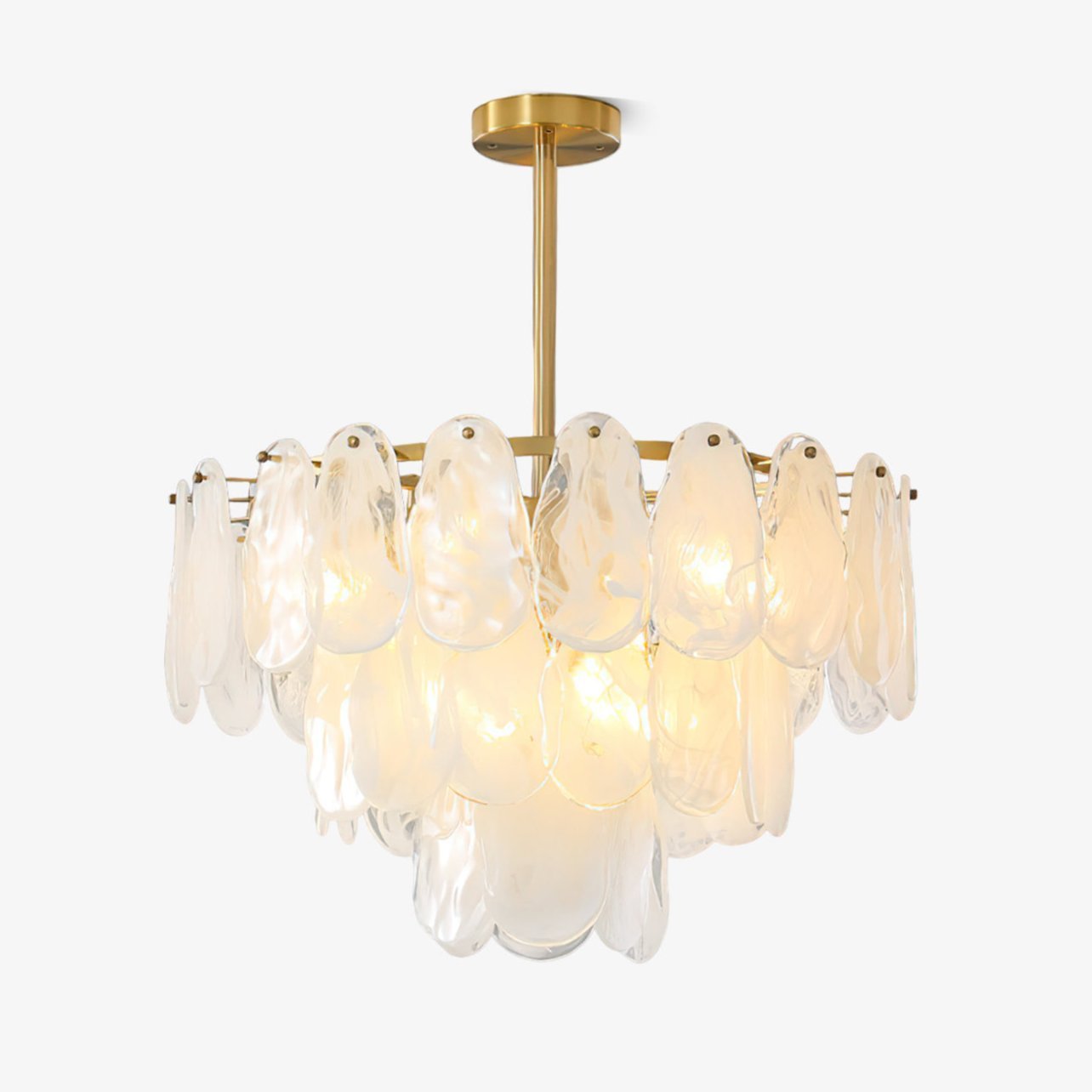 Modern Round Cloud Glass Chandelier with Adjustable Height & Soft Illu