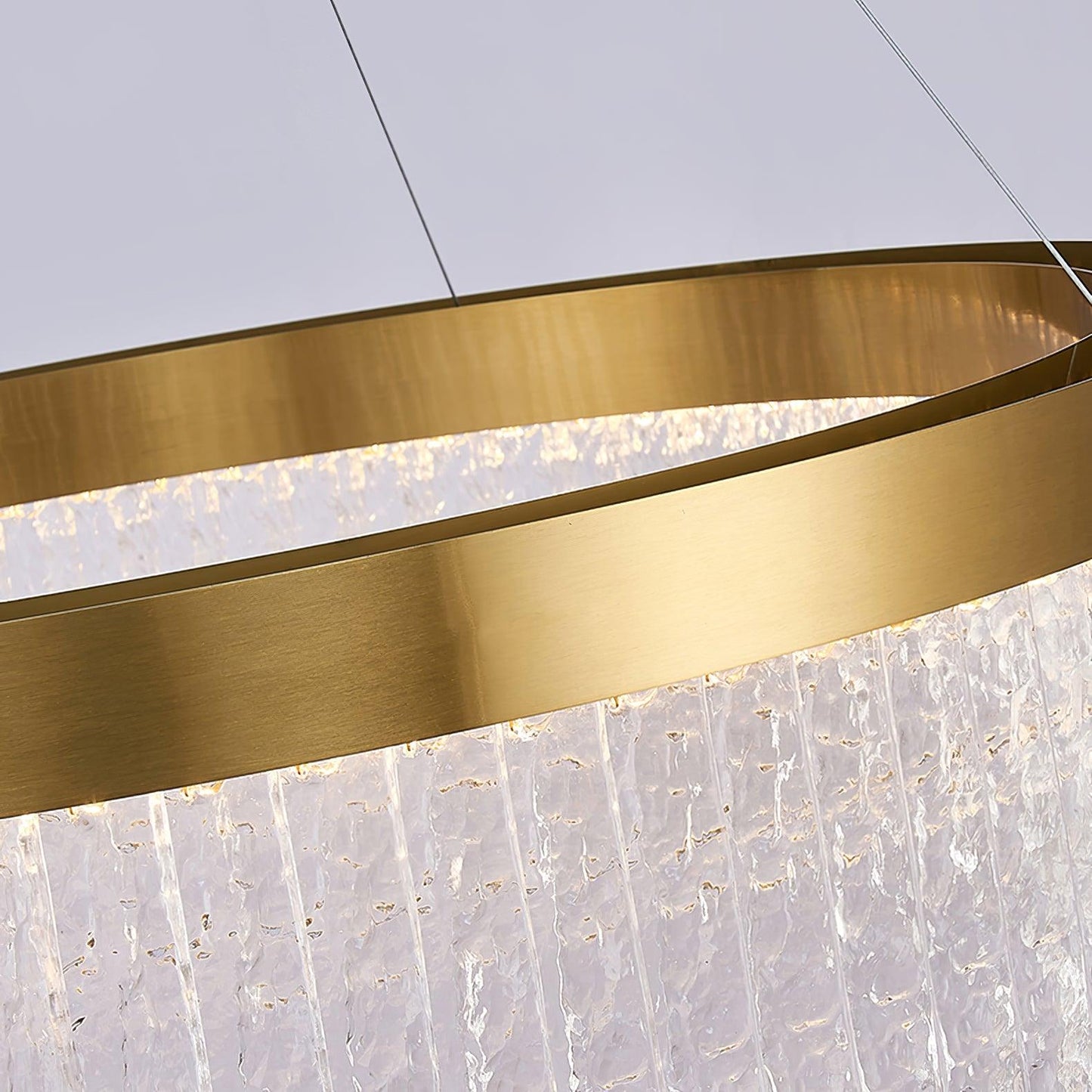Elegant Round Halo Crystal Chandelier with Dimmable LED Lights