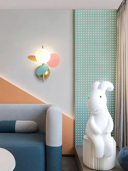 Round Macaron Wall Lamp - Adjustable Brightness & Soft Ambient Light