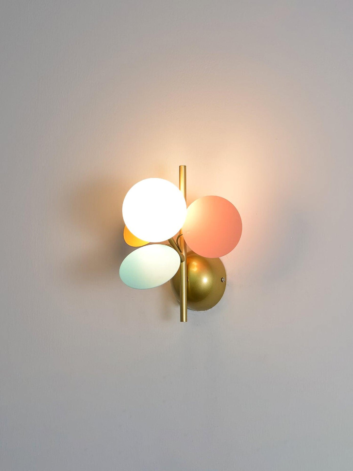 Round Macaron Wall Lamp - Adjustable Brightness & Soft Ambient Light