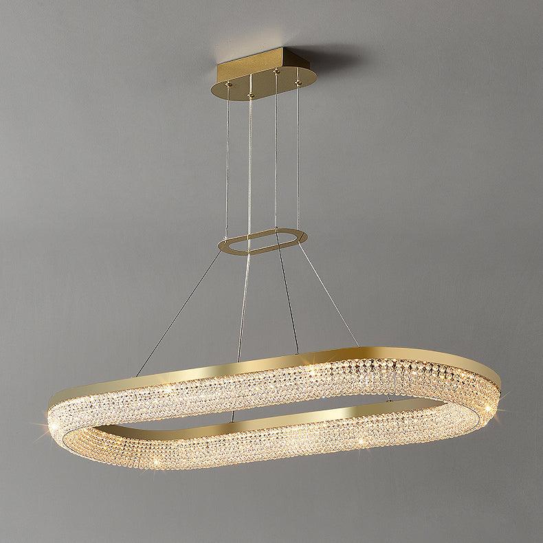 Elegant Round Crystal Chandelier - Dimmable & Adjustable Height