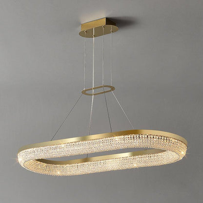 Elegant Round Crystal Chandelier - Dimmable & Adjustable Height