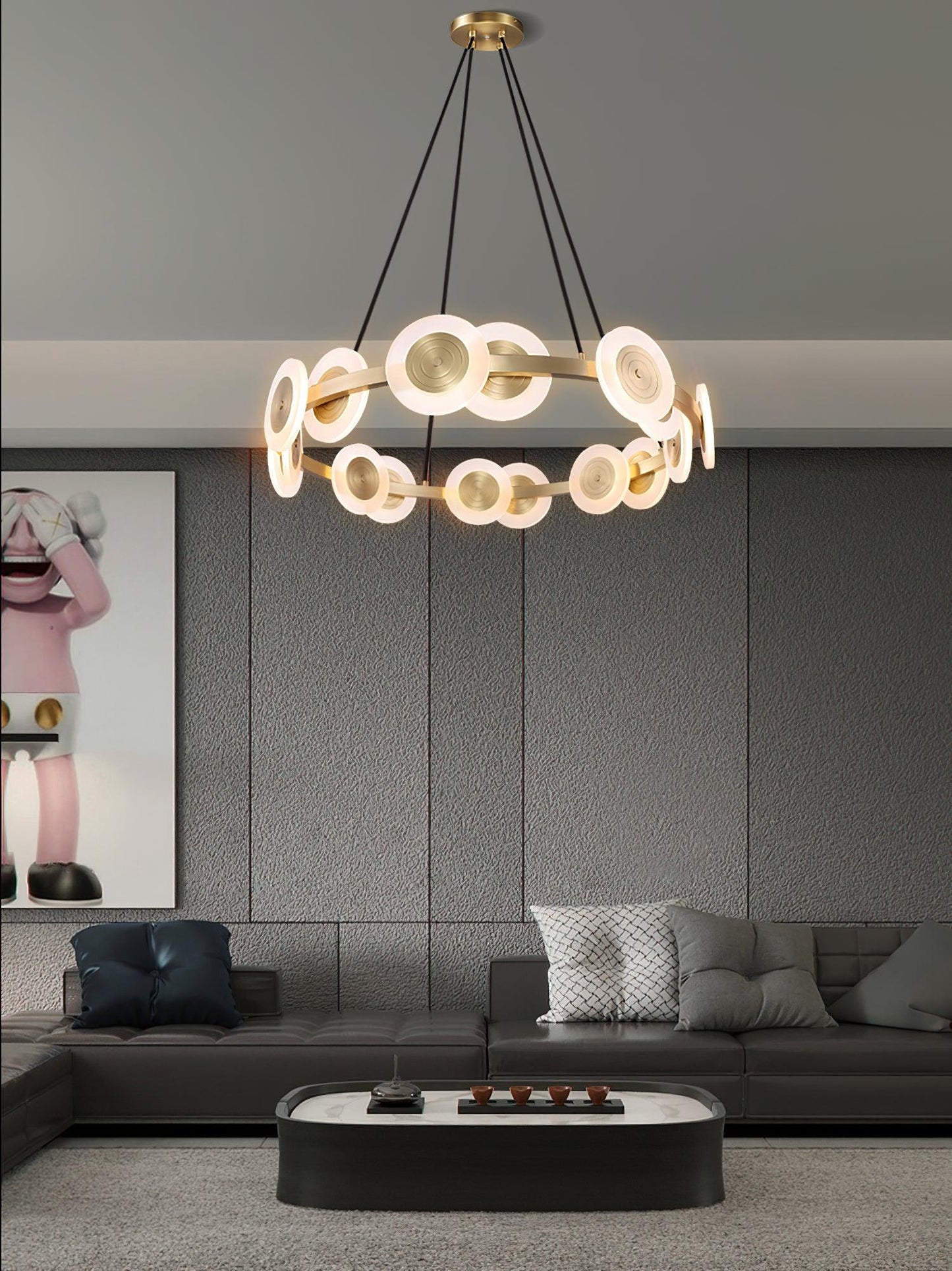 Samiya Nordic Chandelier - Adjustable Height, Elegant LED Lighting