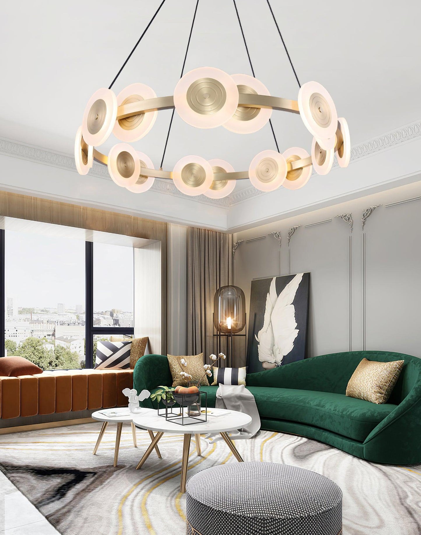 Samiya Nordic Chandelier - Adjustable Height, Elegant LED Lighting