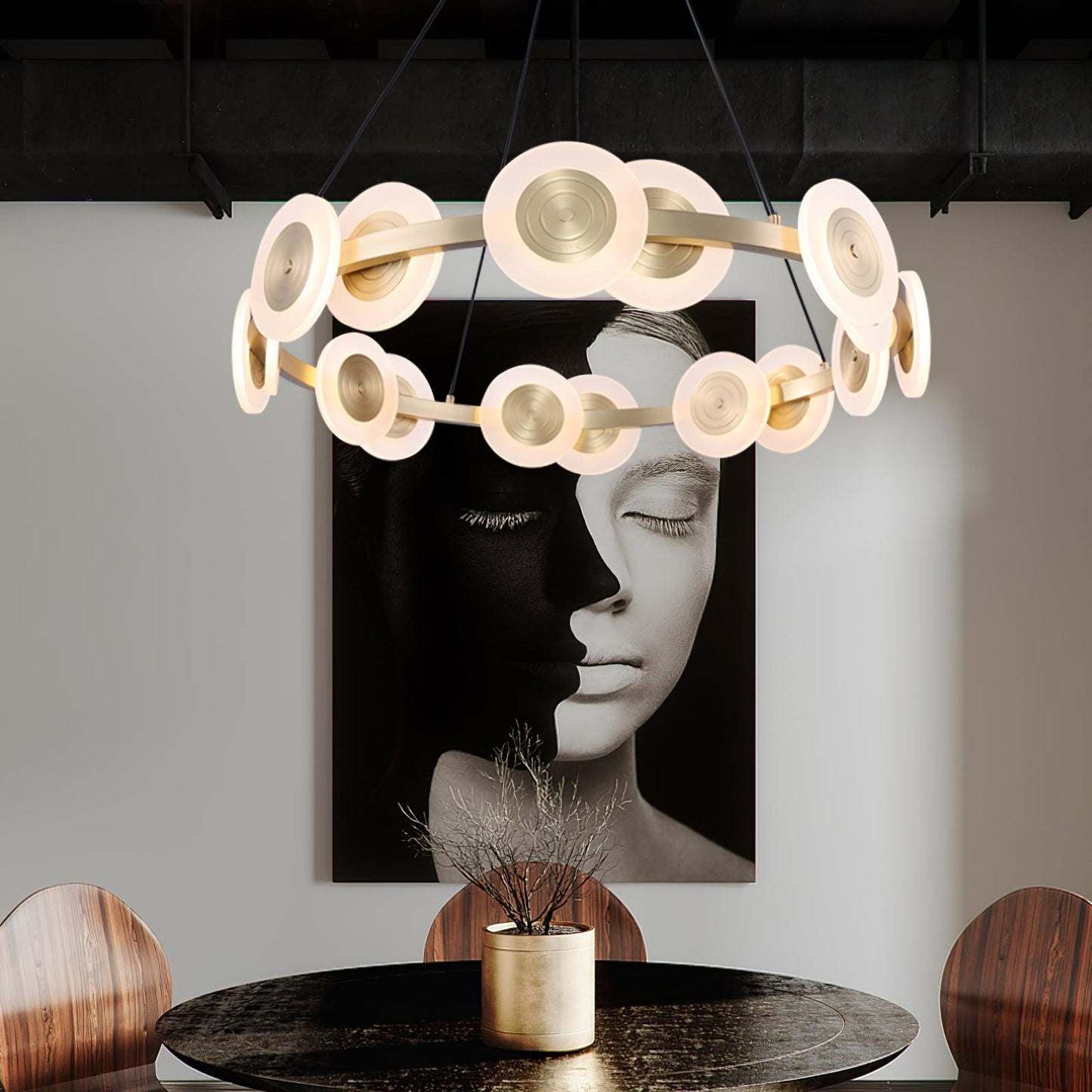 Samiya Nordic Chandelier - Adjustable Height, Elegant LED Lighting