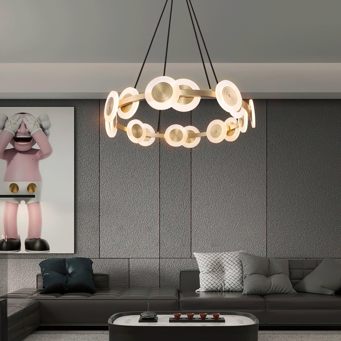 Samiya Nordic Chandelier - Adjustable Height, Elegant LED Lighting