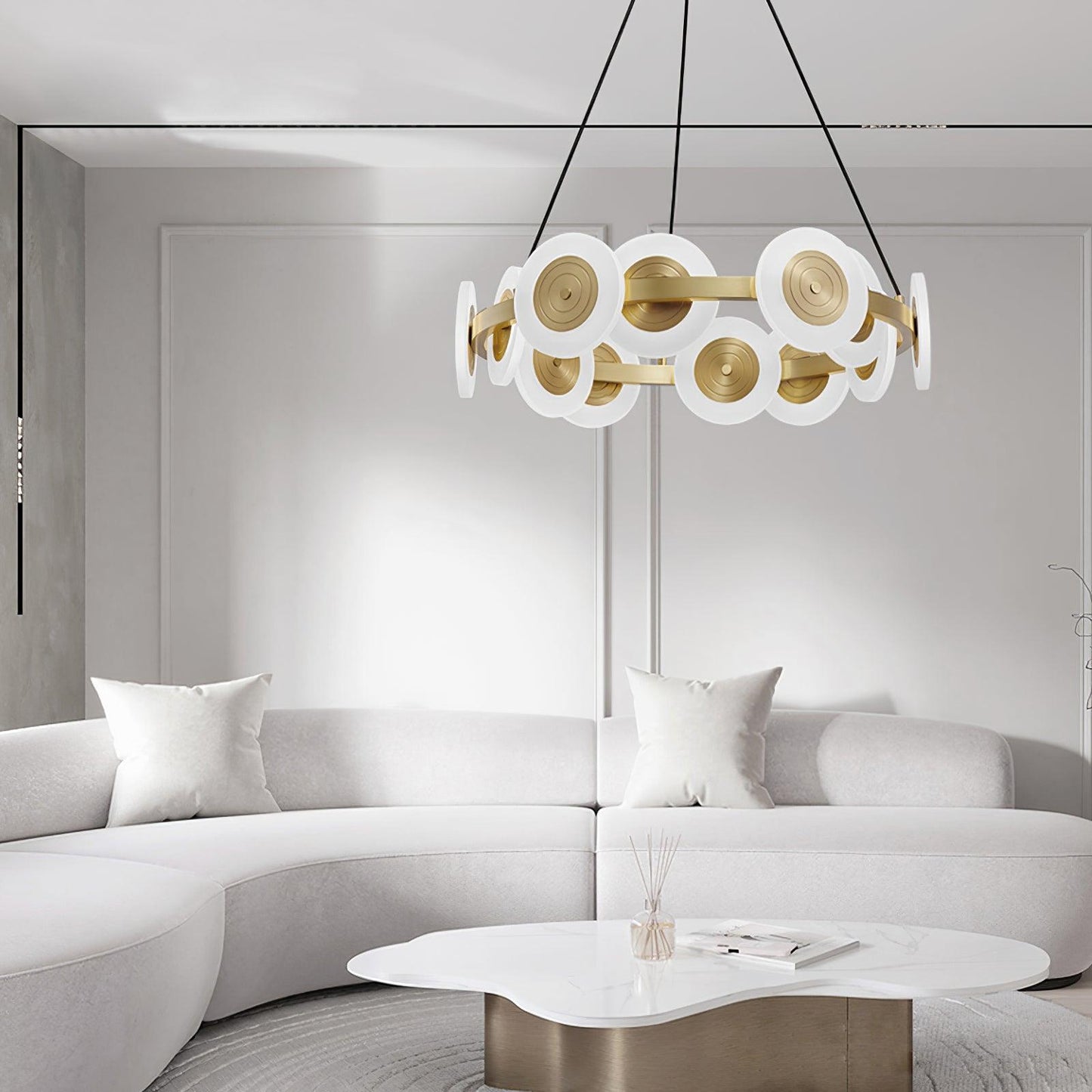 Samiya Nordic Chandelier - Adjustable Height, Elegant LED Lighting