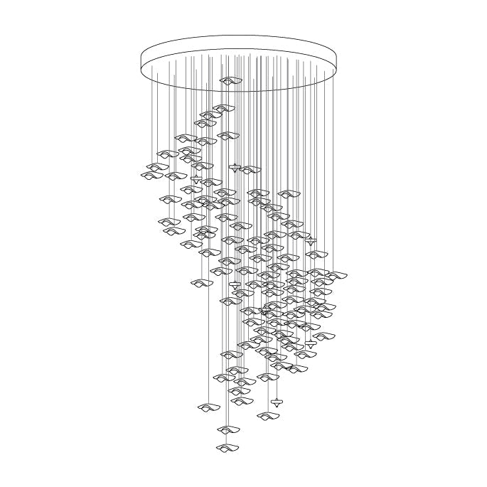 Tidal Art Glass Chandelier - Elegant Design with Dimmable LED Lights