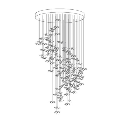 Tidal Art Glass Chandelier - Elegant Design with Dimmable LED Lights