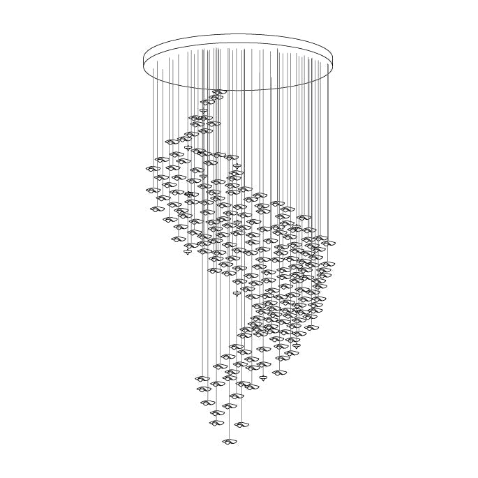 Tidal Art Glass Chandelier - Elegant Design with Dimmable LED Lights
