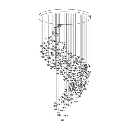 Tidal Art Glass Chandelier - Elegant Design with Dimmable LED Lights