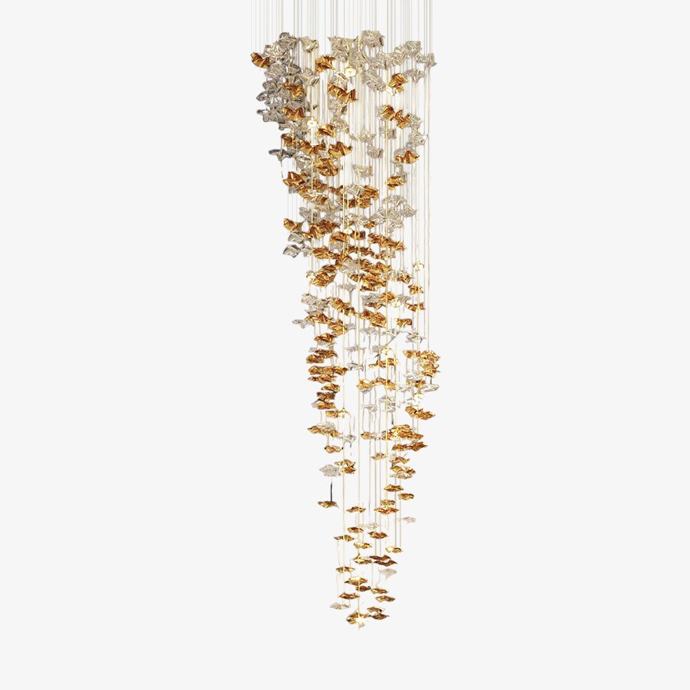 Tidal Stair Chandelier - Elegant Design with Adjustable Height & LED L