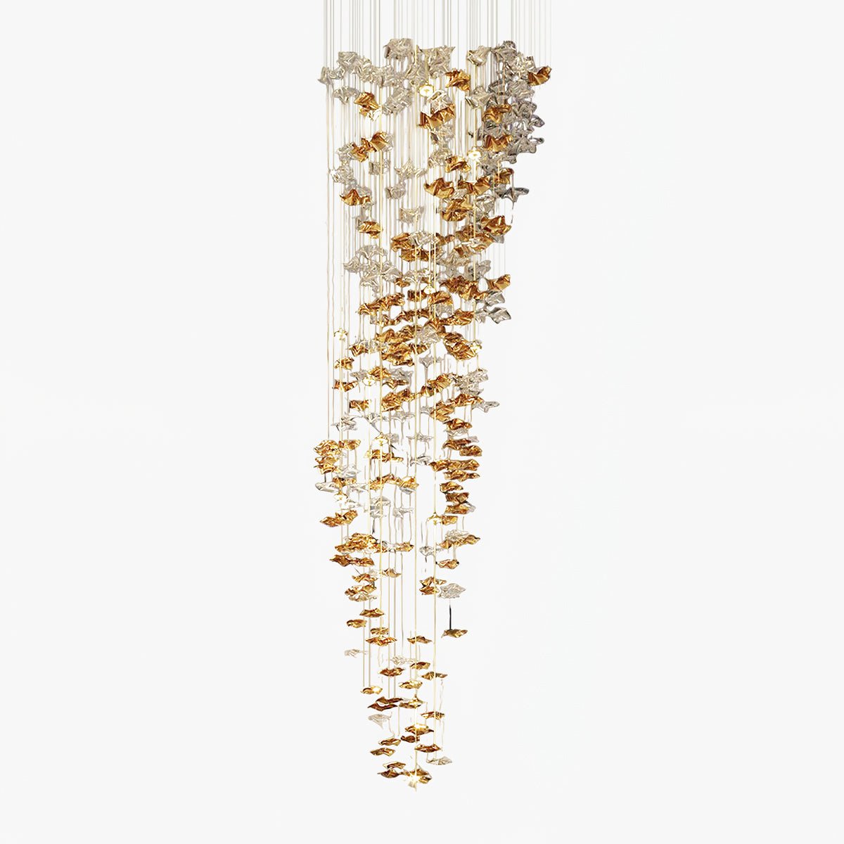 Tidal Stair Chandelier - Elegant Design with Adjustable Height & LED L