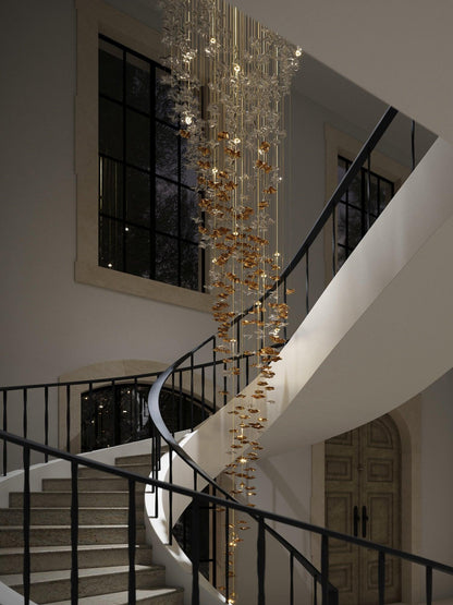 Tidal Art Glass Chandelier - Elegant Design with Dimmable LED Lights