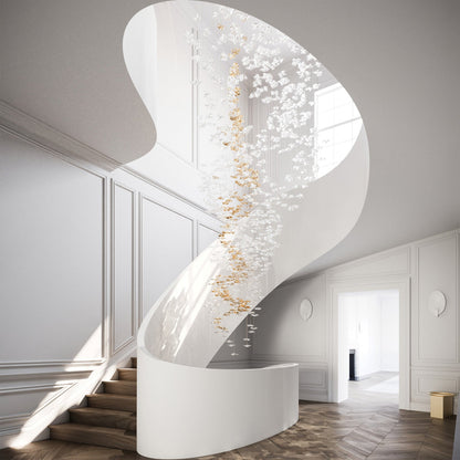 Tidal Art Glass Pendant Lamp - Handcrafted, Adjustable Brightness