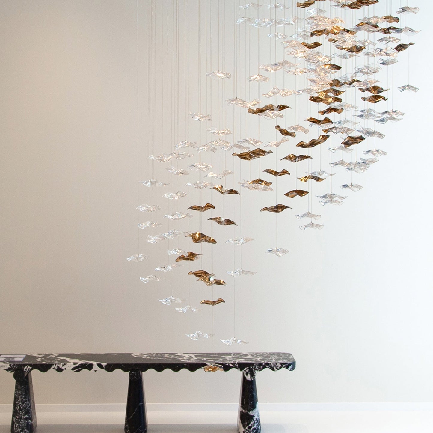Tidal Art Glass Pendant Lamp - Handcrafted, Adjustable Brightness
