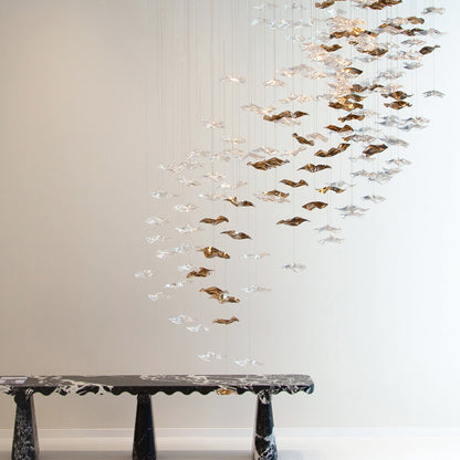 Tidal Art Glass Pendant Lamp - Handcrafted, Adjustable Brightness