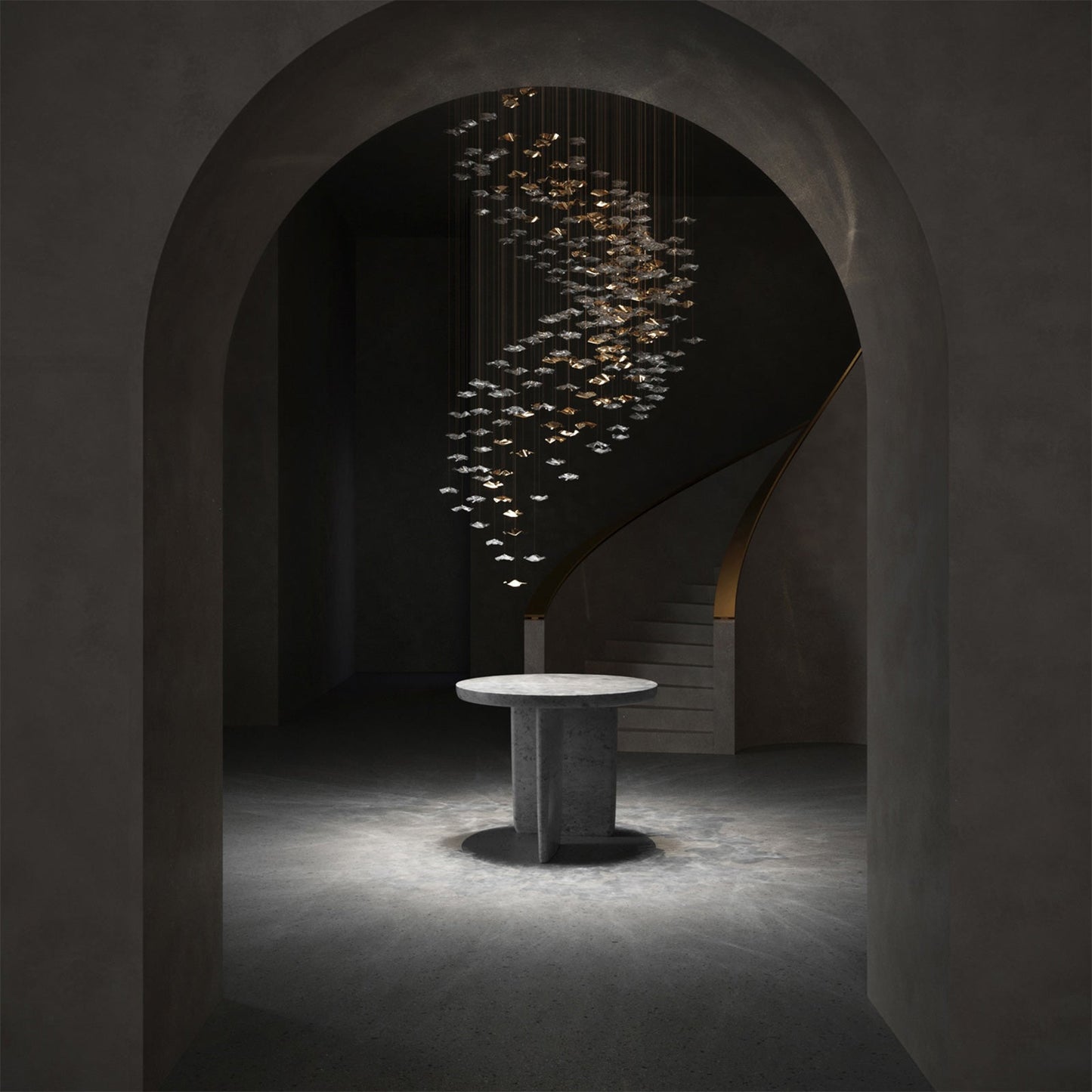 Tidal Art Glass Chandelier - Elegant Design with Dimmable LED Lights