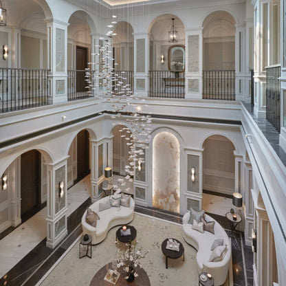 Tidal Art Glass Chandelier - Elegant Design with Dimmable LED Lights