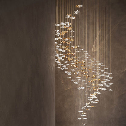 Tidal Art Glass Chandelier - Elegant Design with Dimmable LED Lights